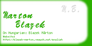 marton blazek business card